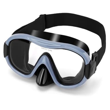 Occhialini da nuoto Scuba Maschera da snorkeling per adulti, regolabile in maglia elastica in vetro temperato con Panorama Scuba Snorkel maschera subacquea per adulti