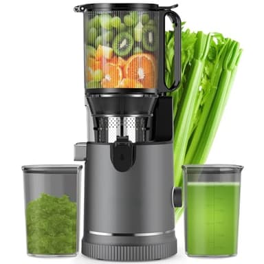 Estrattore Frutta e Verdura a Freddo 400W, Slow Juicer con Bocca XL 147 mm per Frutta e Verdura Intere, Elevata Estrazione e Conservazione Nutrienti, 1,8 L, 2 Bicchieri, Senza BPA
