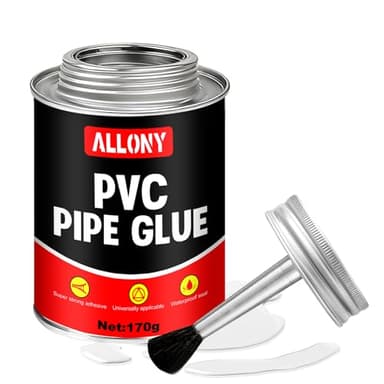 ALLONY Colla PVC, 170g Colla per Plastica, Super Colla, Colla per Tubi in PVC, Tubi in PVC Rigido, Forte Legame, Colla Istantanea per Polyvalente pour Assemblage de Canalisations en PVC