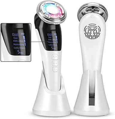 Dispositivo Massaggiatore Viso Antirughe, Radiofrequenza viso professionale Macchina Pulizia Viso Ultrasuoni Wireless, EMS Lifting Anti-Età Anti-Acne, Massaggiatore Facciale Elettrico Pulizia Profonda
