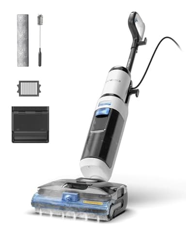 Tineco FLOOR ONE S6 Stretch Steam Aspirapolvere e lavapavimenti a vapore, Pulizia a vapore ad alta temperatura 160℃, Posizione piatta a 180°, Auto-pulizia FlashDry, Cavo lungo 8,3 m