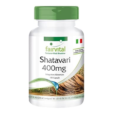 fairvital Shatavari 400 mg capsule, 180 capsule, ALTO DOSAGGIO, 400 mg per capsula, VEGANO, Asparagus racemosus, asparago indiano