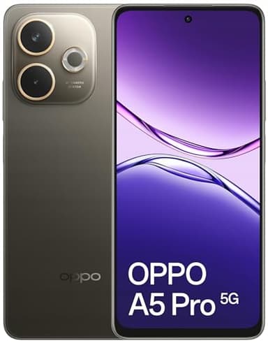 OPPO A5 Pro 5G Smartphone, Foto AI 50MP, Frontale 8MP, Display 6.67” 120HZ LCD HD+, 5800mAh, RAM 8(Esp4GB/6GB/8GB)+ROM 256GB (esp1TB), IP69, Black Brown