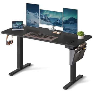 SONGMICS Scrivania Regolabile in Altezza Elettrica, 140 x 60 cm, Scrivania Elettrica, Tavolo con Memoria per 4 Altezze, Porta USB-C, Nero Inchiostro LSD134B01