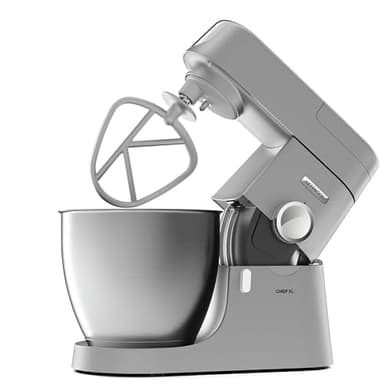 Kenwood KVL4100S Impastatrice Planetaria Chef XL con Ciotola da 6,7L, 3 Ganci di Miscelazione, Personalizzabile con oltre 25 Accessori Opzionali Acquistabili Separatamente, Potenza 1200W, Silver