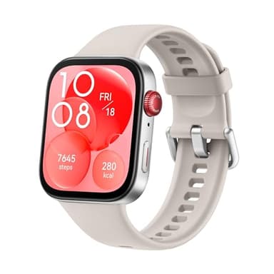 HUAWEI WATCH FIT 3, Display AMOLED da 1.82", Design ultra-sottile, Monitoraggio completo del fitness, Monitoraggio salute 24h, Compatibilità con iOS e Android, Chiamate Bluetooth, Bianco