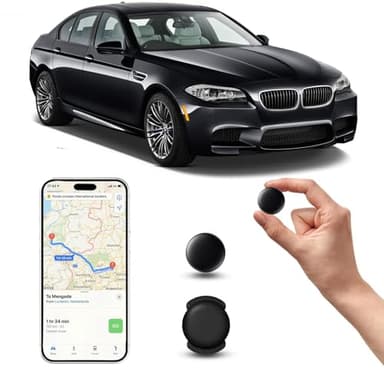 GPS Tracker per Auto, Magnetico Nascosto Localizzatore Gps Senza SIM senza abbonamento, Auto Localizzatore Compatibile con Apple Find My App(IOS) per Bambini, Animali Domestici (1 nero)