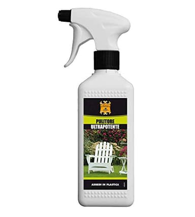 Gubra | Pulitore ultrapotente per arredi da giardino in plastica | 500 ml | Fragranza al limone | Pulisce a fondo e rinnova senza causare opacità