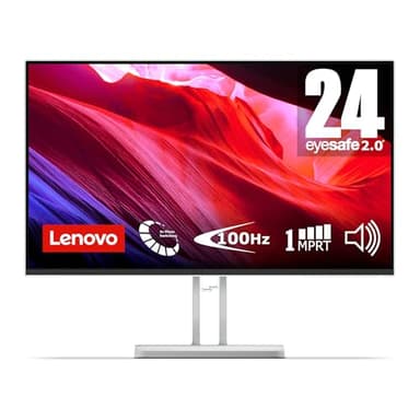 Lenovo L24i-4A Monitor 23.8" FHD (1920x1080), IPS, 1ms, 100Hz, Altoparlanti integrati, Low Blue Light, Bordi Ultrasottili, Regolabile, HDMI e VGA