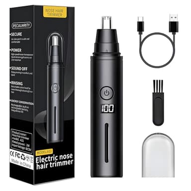 Xynovate Taglia Peli Naso e Orecchie Professionale Indolore, Ricaricabile USB Rasoio, Tagliapeli Resistente all'Acqua per Uomini e Donne, Nero