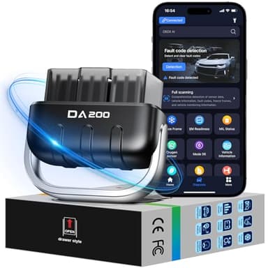 OBD2 Auto Diagnostica, Bluetooth Diagnosi Auto Professionale in Italiano, Ispezione Motore, Test delle Emissioni di Scarico, Guida alla manutenzione AI e Rapporto PDF, Compatibile con iOS & Android