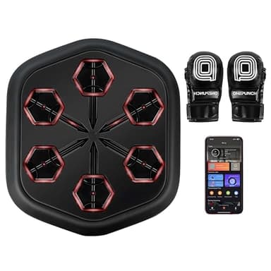 RAPLONC Onepunch Music Boxing Machine Wall Monted, Smart Boxing Music Machine con LED, Machine di Gioco con Supporto per Telefono e Guanti da Boxe per Il Rilascio di Stress