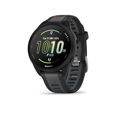 Garmin Forerunner 165, Smartwatch per la corsa, 43mm, Musica, App di Streaming, GPS, Cardio, VO2max, Report mattutino, HRV Status, Piani gratuiti 5K, 10K, 21K e Maratona, GarminPay (Black)