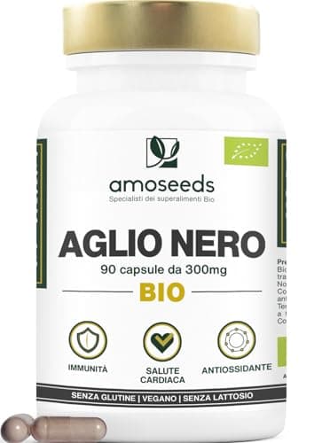 Aglio Nero BIO | Extra Forte, 900mg / Giorno | Contiene S-allilcisteina (SAC), 90 capsule | Cuore, Circolazione Sanguigna, Immunità | Allicina, Integratore di Aglio Capsule | Qualità superiore