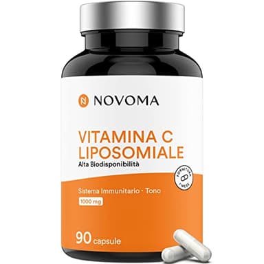 NOVOMA Vitamina C liposomiale 1000mg, Alta Biodisponibilità, Con Vit C liposomiale Quali®-C, Acido Ascorbico Puro, 90 Capsule Vegane (ex Nutrivita)