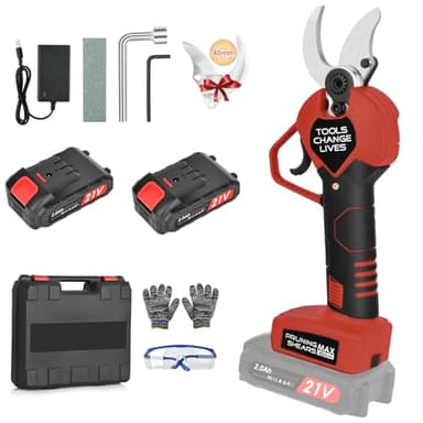 Forbici Potatura Elettriche-40mm Cesoie Potatura Elettriche Professionali Con 2 21V/2000 mAh Batteria-Forbici a batteria da potatura per potatura per Giardinaggio Albero da Frutta Delle Viti
