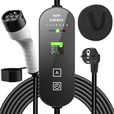 Schuko, cavo di ricarica da 3,5 kW, 6-16 A, cavo di ricarica portatile EV Chargers con display digitale controllato per auto elettriche, caricabatterie EV per 3/Y 3008/508, C5X,