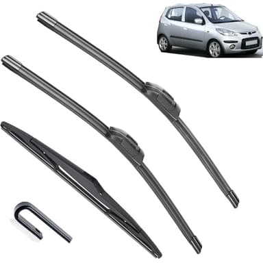 Kit spazzole tergicristallo anteriore e posteriore compatibile con Hyundai I10 MK 1 2007-2013 Spazzole parabrezza parabrezza 22"16"12"