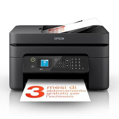Epson Workforce WF-2930DWF Stampante Multifunzione A4 a getto d'inchiostro (Stampa Fronte Retro, Scansione, Copia, Fax) Display LCD 3.7cm, ADF, WiFi, Ethernet, Stampa da mobile e su Cloud, AirPrint
