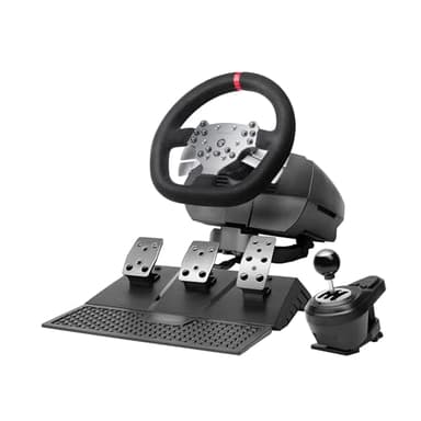 Mars Gaming MWH-RSX, Volante SimRacing Con Force Feedback e Doppio Motore, Set 3 Pedali Resistenza Progressiva, Leva del Cambio a H e 12 Marce, 14 Pulsanti Personalizzabili, PC/PS4/Xbox Series X|S