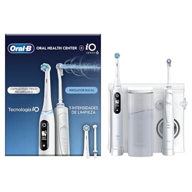Oral-B Idropulsore con 1 Beccuccio Oxyjet, 1 Beccuccio Con Getto D’acqua, 1 Spazzolino Elettrico Oral B iO6, 2 Testine Di Ricambio. 1 Idropulsore