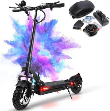 JOYOR Monopattino Elettrico, Y6SS 48V 18Ah, Carico 150kg, Doppio Ammortizzatore e Freni a Disco Anteriori e Posteriori, (Avviamento a Chiave) Grande Regalo