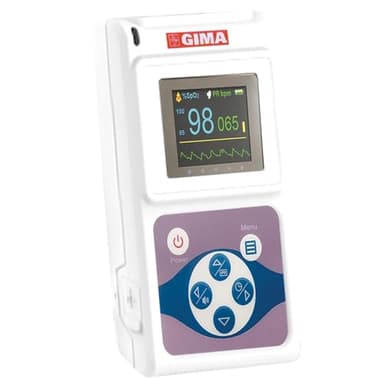 GIMA - Pulsossimetro da dito portatile con display a colori e monitoraggio continuo, con software e bluetooth, 35103
