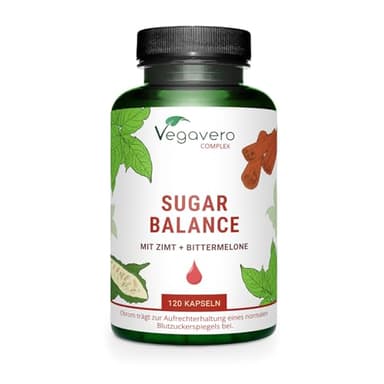 Integratore GLICEMIA Vegavero | 120 capsule | con Cromo, Gymnema Sylvestre, Cannella Ceylon e Momordica Charantia | Cromo Picolinato | Senza Additivi | Vegan