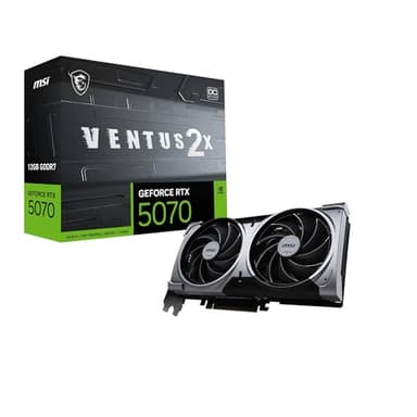 MSI GeForce RTX™ 5070 12G VENTUS 2X OC Scheda Video – GDDR7, 28Gbps, PCIe 5.0, HDMI 2.1, DP 2.1, 6144 CUDA Cores, 192-bit, Torx FAN 5.0, Zero Frozr, Afterburner, Metal Backplate, 650W PSU raccomandato