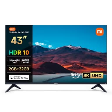 XIAOMI TV F 43, 43 pollici (109 cm), 4K UHD, Smart TV, Fire OS8, Triple Tuner DVB-C/S/S2/T/T2,HDR10, MEMC, Controllo Vocale Alexa, 2GB+32GB, Compatibile con Apple AirPlay