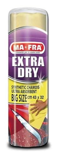 Ma-Fra Panno Extra Dry, Scamosciato Sintetico, Asciuga Senza Lasciare Aloni, Super Assorbente, Resistente All'usura, Adatto per Auto, Moto, Camper, 43 x32cm