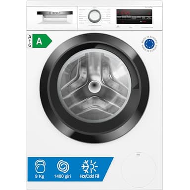 Bosch WUU28T29II Serie 6 Lavatrice a carica frontale, 9 kg, 1400 giri, Efficienza energetica A, motore inverter con 10 anni di garanzia Hygiene Plus﻿﻿, Top removibile, Funzione Aggiungi bucato, 60 cm.