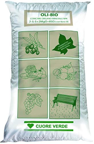 Oli-BIO KG25 -CONCIME per OLIVI Biologico ULIVI,ORTAGGI,Frutti E VIGNETI.E' Un concime Organo Minerale NPK con magnesio e microelementi. Consentito in Agricoltura Biologica.