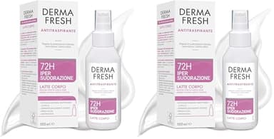 Dermafresh Ipersudorazione Efficace 72H, Deodorante Antitraspirante, Latte Corpo, 100 ml, No Alcol, Antimacchia, Delicato sulla Pelle, Contro Sudorazione e Cattivi Odori, Dermatologicamente Testato