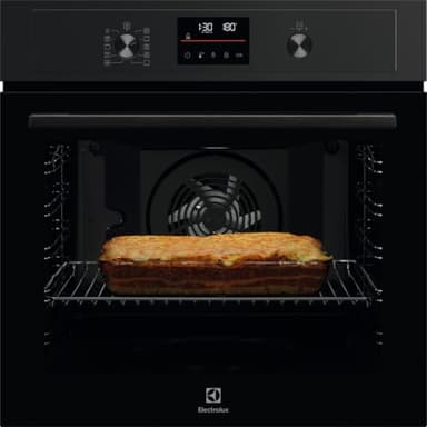 Electrolux EOF4P56H Forno da incasso multifunzione 72L, ventilato, grill, pulizia pirolitica, display LED Touch, classe energetica A+, design nero elegante, cottura multilivello uniforme