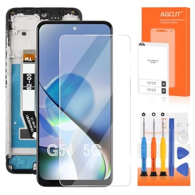 AGCUT LCD Display per Motorola Moto G54 5G - per Motorola Moto G54 5G XT2343-1 XT2343-2 LCD Schermo Touchscreen Digitizer Assembly con Strumenti con Cornice (Nero,6.5")