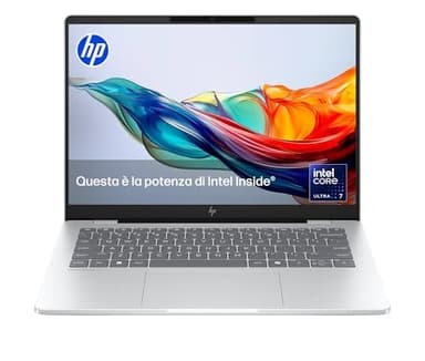 HP OmniBook 7 14-fr0000sl, PC Portatile 14", Display 14" 2K OLED Antiriflesso, Notebook, Intel Core Ultra 7 255U, 16GB RAM, 1TB SSD, Intel Graphics, Windows 11, Computer Portatile, Argento, QWERTY