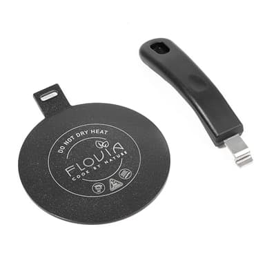 Piastra Adattatore Induzione con Manico Rimovibile, Diffusore di Calore per Pentole Non Induttive, Compatibile con Piani a Induzione, Gas ed Elettrici. Nero senza Scolorimento (14cm)