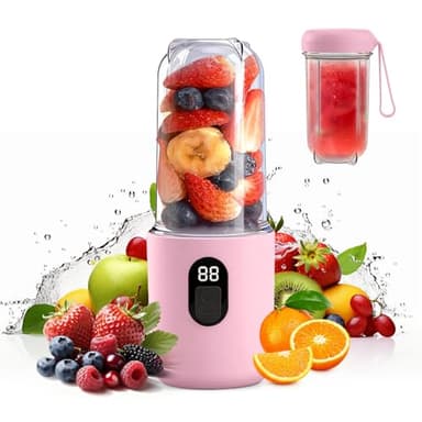 AMFUN Leggero Frullatore Portatile, 500ml Mini Frullatore, USB Ricaricabile Juicer Cup, Frullatore Multifunzione per Smoothie, Frullati, Protein Shake e Succhi di Frutta
