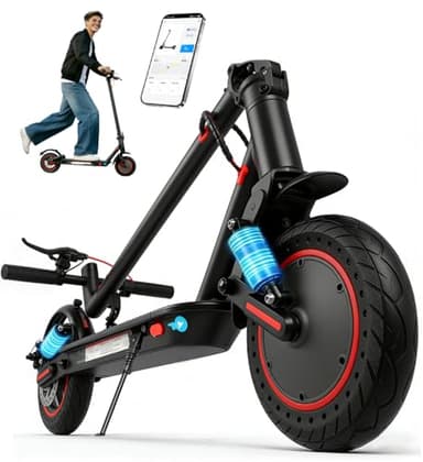 PLAYBIK Monopattino Elettrico Adulti, Autonomia 30 km, Pneumatici Antitraforo solidi da 10", Doppie Sospensioni, Doppi Freni a Disco, 3 Velocità, App, Carico Massimo 120 kg, Piehevole per Città