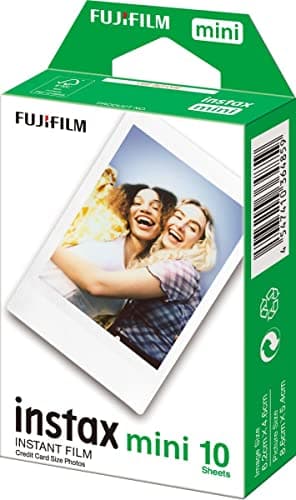 Fujifilm Instax Mini Film Pellicola Istantanea per Fotocamere Instax Mini, Formato 46 X 62 Mm, Confezione da 10 Foto, Bianco