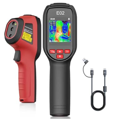 Termocamera HIKMICRO E02, SuperIR risoluzione IR 240x240 con termocamera visibile, termocamera portatile con puntatore laser, frequenza di refresh 20Hz, range di misurazione da -20°C a 400°C