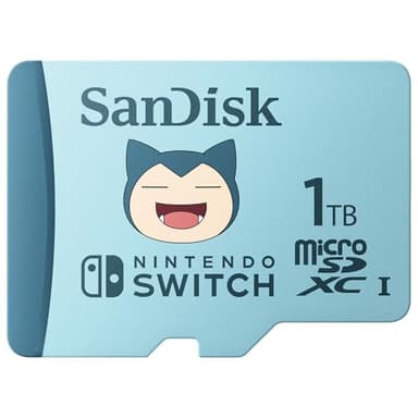 SANDISK scheda microSDXC per console Nintendo Switch 1TB, Edizione Pokémon Snorlax (velocità di lettura fino a 100 MB/s, UHS-I, 4K UHD, V30, Class 10, U3