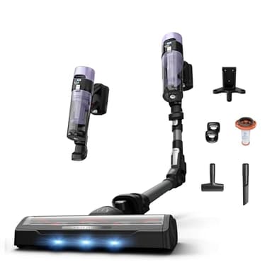 Rowenta X-Force Flex 9.80 Allergy, Aspirapolvere Senza Fili Potente, Scopa Elettrica con Spazzola Multifunzione con Luci LED, Filtro Avanzato, Display, Autonomia Fino a 80 Min, 300 Watt, RH7L35