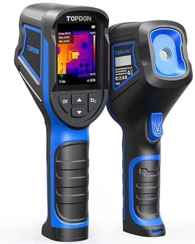 TOPDON Termocamera TC004 Mini, risoluzione IR 240x240, durata della batteria 15 ore, da -20°C a 450°C, 25 Hz, termocamera portatile per manutenzione domestica, ispezione perdite, ispezione HVAC