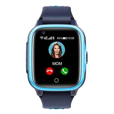 Krostming Smartwatch Bambini GPS 4G con WiFi Videochiamata SOS Camera Impermeabile Messaggio Sveglia Cronometro Modalità Classe Lettore Musicale Notifica Vibrazione Regalo per Ragazzi e Ragazze