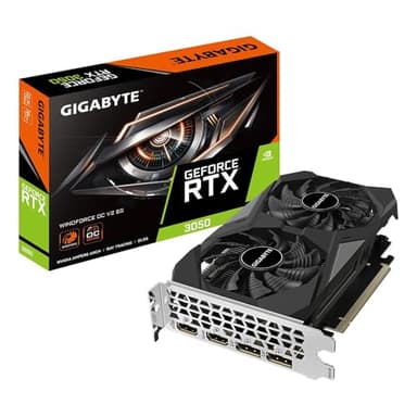 Gigabyte NVIDIA GeForce RTX 3050 WINDFORCE OC V2 6G Scheda Grafica - 6GB GDDR6, 96-bit, PCI-E 4.0, 1477MHz Core Clock, 2x DP 1.4, 2x HDMI 2.1, GV-N3050WF2OCV2-6GD