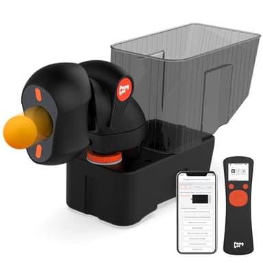PongBot Robot da ping pong con controllo remoto e APP, 264 trapani, centrifuga personalizzabile, frequenza, velocità della palla e intensità di rotazione