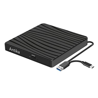 Antika Masterizzatore DVD CD TypeC Externo Unità DVD Esterna USB 3.0 DVD-R CD-RW Lettore CD DVD Esterno Portatile External Disc per Laptop Desktop PC Macbook Air/Pro con Mac/OS/XP/Win10/Win11/Win8