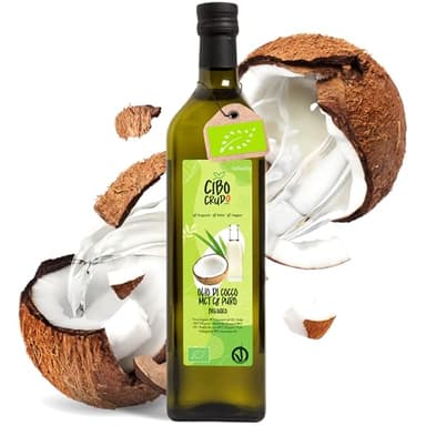 Olio MCT C8 Puro Biologico Spremuto a Freddo - 1LT. Olio di Cocco mct c8 Commestibile Bio e Puro per Keto Paleo o per Uso su Corpo e Capelli. Olio Vegano e Vegetariano.
